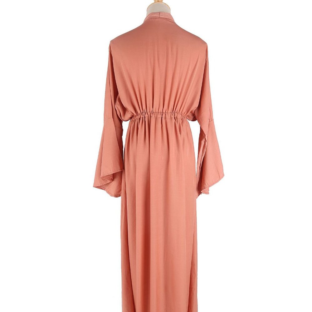 New Blush Gauze Maxi Beach Wedding Bikini Cover-Up - Picture 4 of 5
